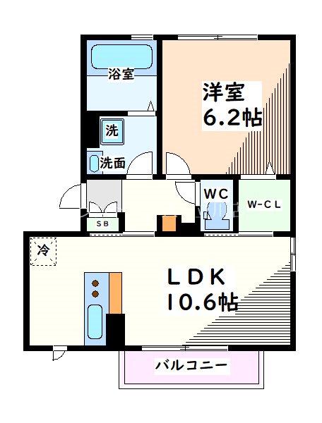 立川市砂川町のアパートの間取り