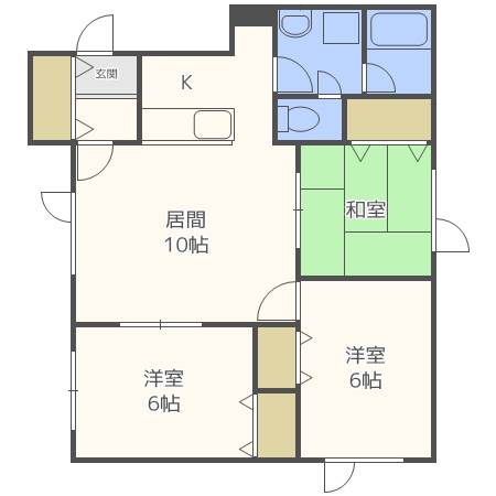 【札幌市北区拓北八条のアパートの間取り】