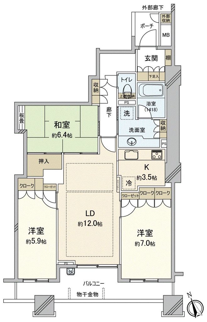 パークシティ市川Ｂ棟の間取り