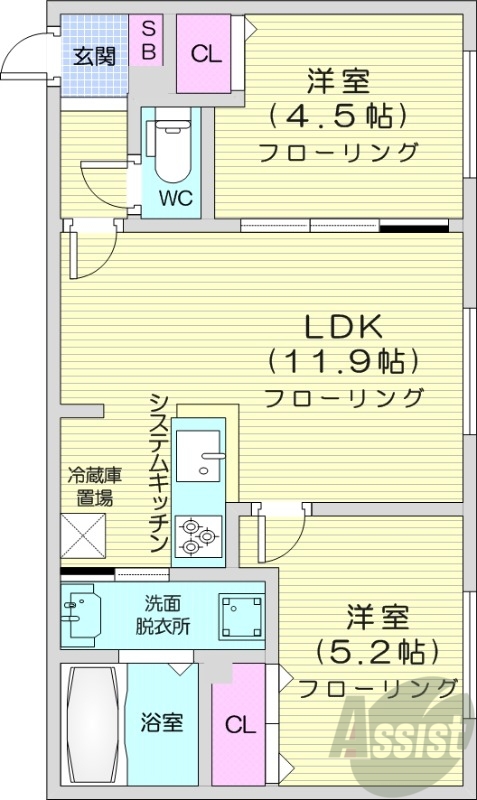 【FUTABASQUAREN21の間取り】