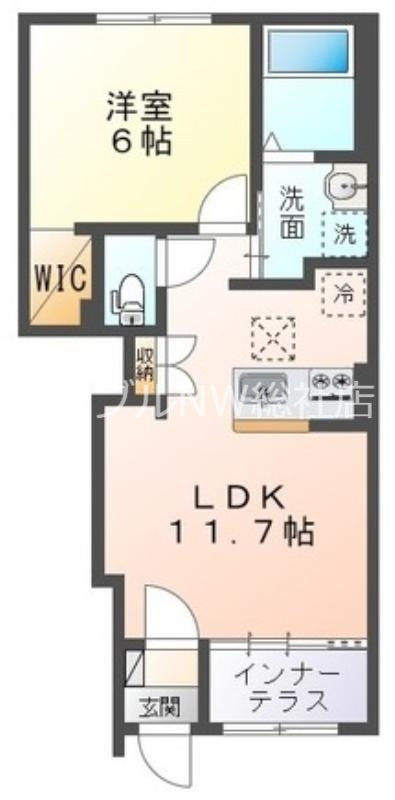 浅口市鴨方町鴨方のアパートの間取り