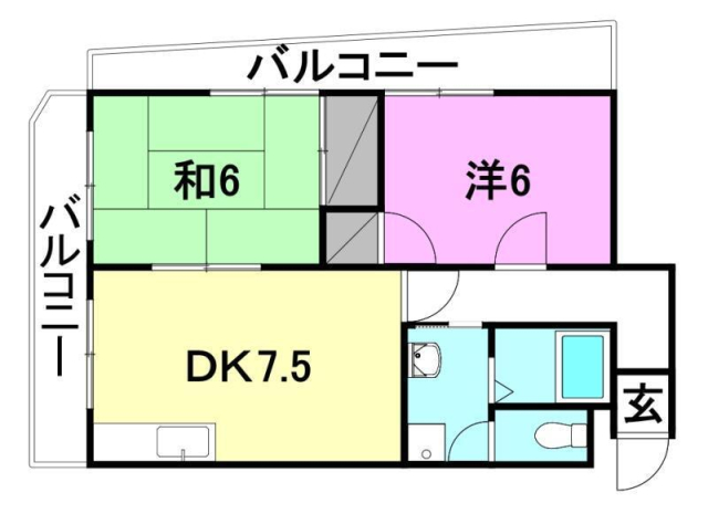 松山市木屋町のマンションの間取り