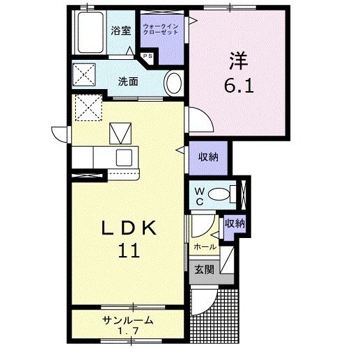 トレス　ポミエＢの間取り