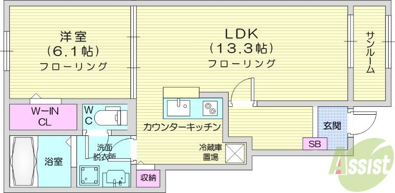 塩竈小松崎弐番館の間取り