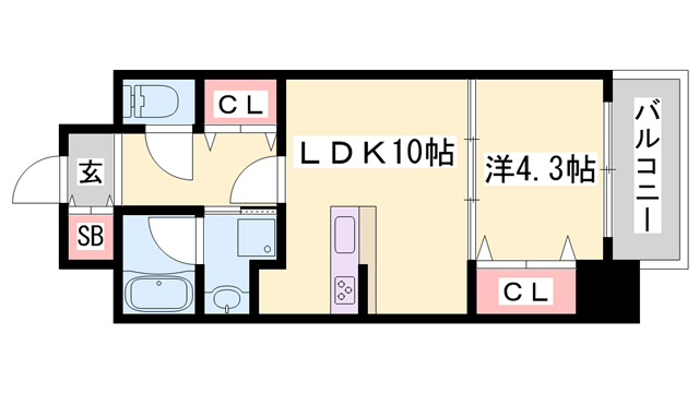 ＭＩＳＴＲＡＬ姫路駅前の間取り