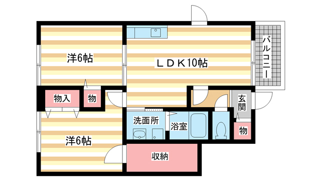 【生駒市壱分町のアパートの間取り】