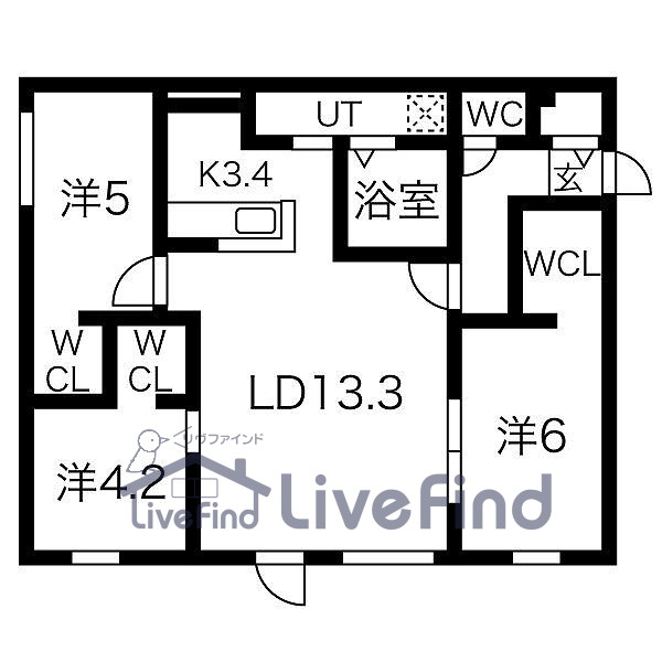 札幌市白石区本通のマンションの間取り