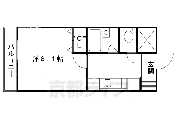 京都市伏見区向島本丸町のマンションの間取り