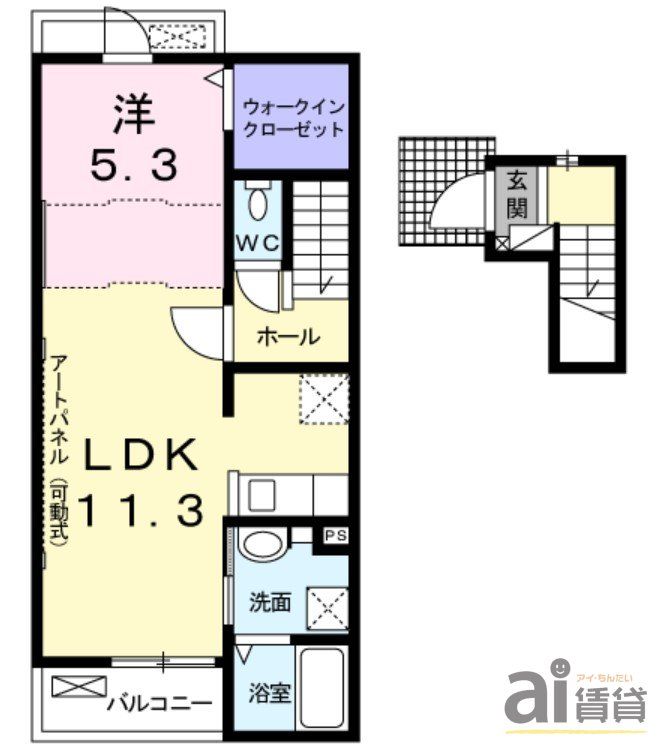 【小平市仲町のアパートの間取り】