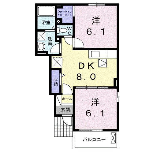 四国中央市土居町津根のアパートの間取り