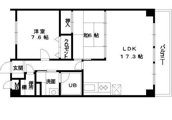 広島市南区段原のマンションの間取り