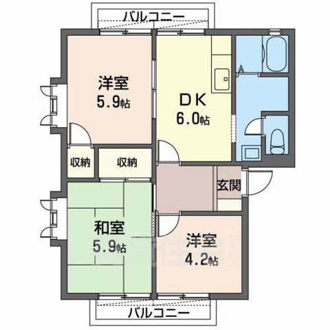 カーサ中百舌鳥の間取り