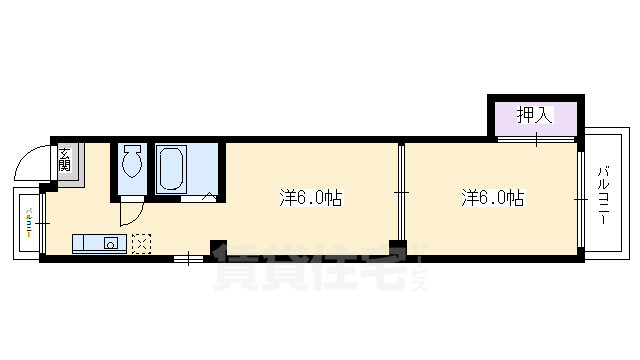 京都市下京区下鱗形町のマンションの間取り