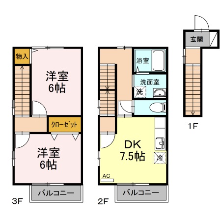 クレール二丁目　A棟の間取り