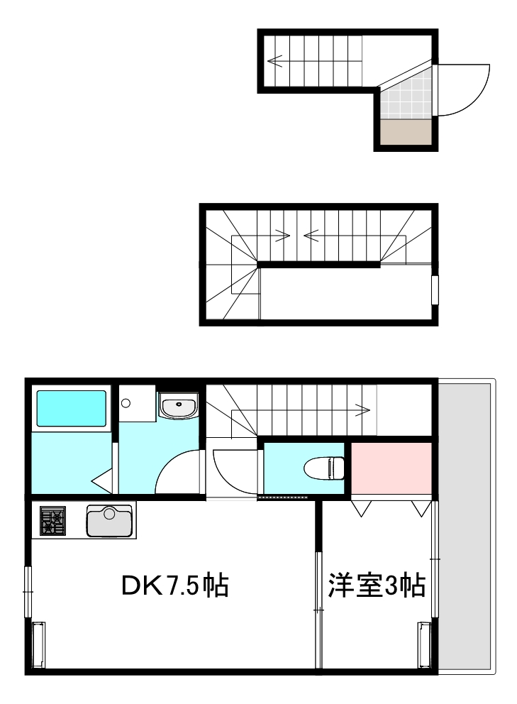 広島市南区皆実町のアパートの間取り