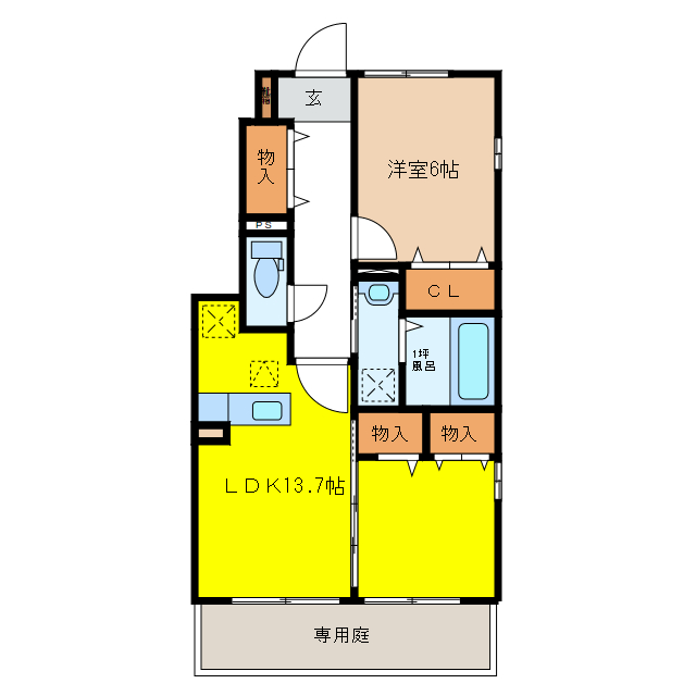 リビングタウン鵜沼 Cの間取り