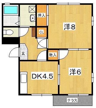 エステート三宅　Ｂ棟の間取り