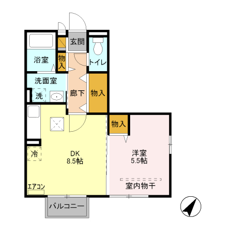 上尾市大字瓦葺のアパートの間取り