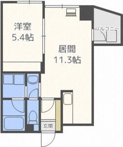 【札幌市豊平区旭町のマンションの間取り】