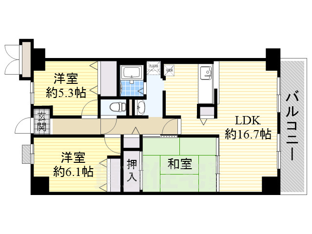 ミストラル岸部南の間取り