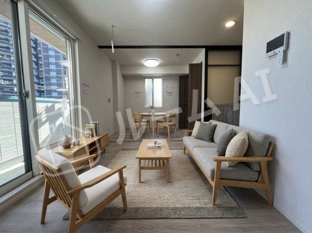 居室・リビング　家具はCGのイメージ画像になります。※実際に家具は付いており