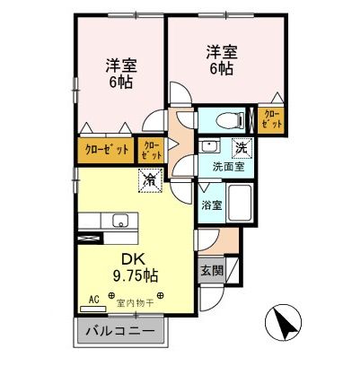 ビューバレー星の宮　Ｆの間取り