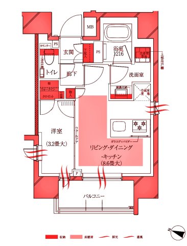ルジェンテ横浜桜木町の間取り写真
