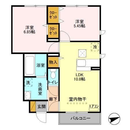 サザンハート吉岡 A棟の間取り写真