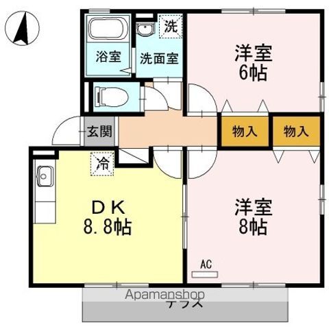 ＪＲ福塩線 横尾駅 徒歩26分 2階建 築22年の間取り写真