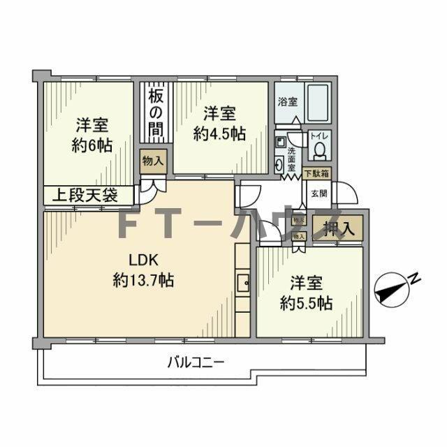 市川中山団地第3号棟の間取り写真