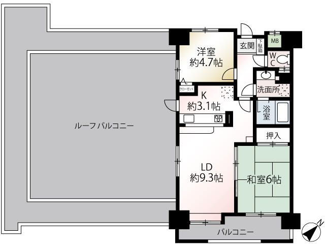西武池袋線 練馬駅 徒歩3分 7階建 築40年の間取り写真