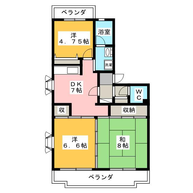 コーポ東伏見台Ｄ棟の間取り