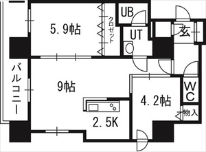 【クレジデンス札幌・南４条の間取り】