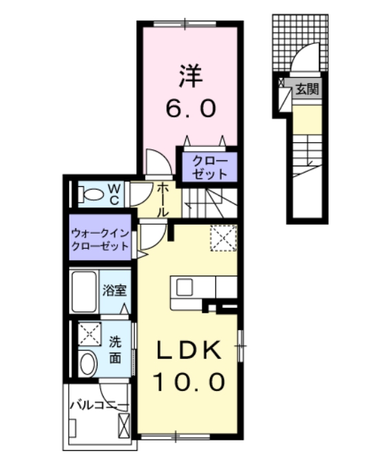 東海市中ノ池のアパートの間取り