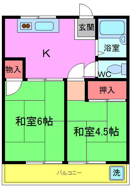 船橋市本中山のアパートの間取り