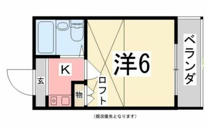 姫路市飾磨区今在家のアパートの間取り