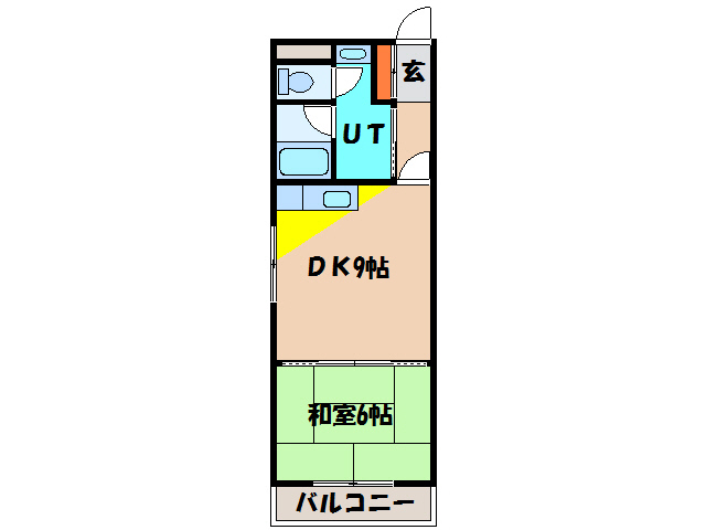 函館市中道のアパートの間取り