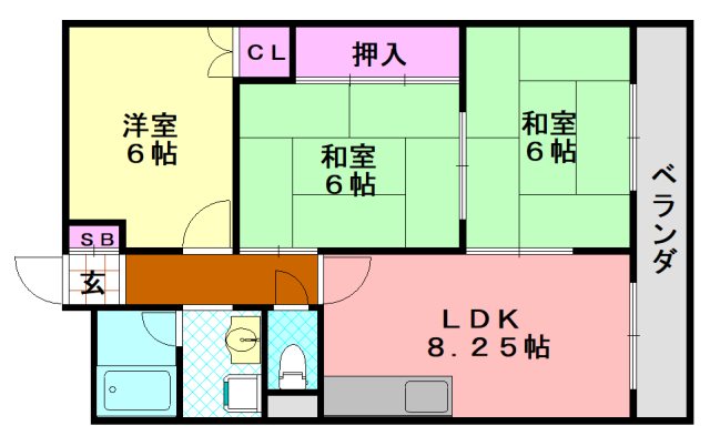 大阪市平野区加美北のマンションの間取り