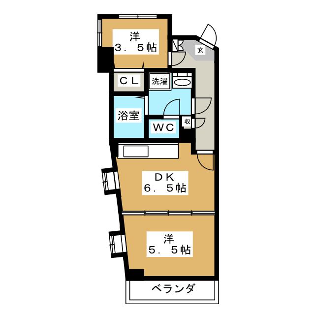 大田区西六郷のマンションの間取り