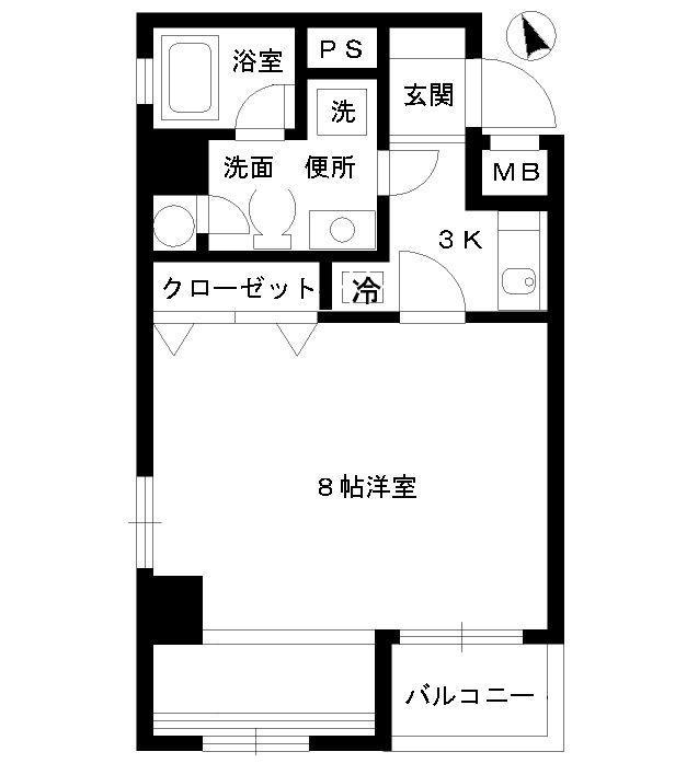 広島市中区上幟町のマンションの間取り