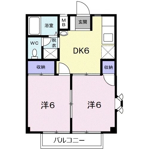 宮城県柴田郡柴田町大字本船迫字上町（アパート）の賃貸物件の間取り