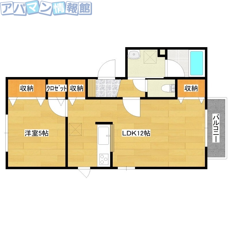 新潟市江南区曽野木のアパートの間取り