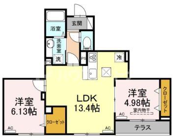 【新宿区下落合のアパートの間取り】