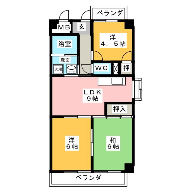 クレストハイツ岩塚の間取り