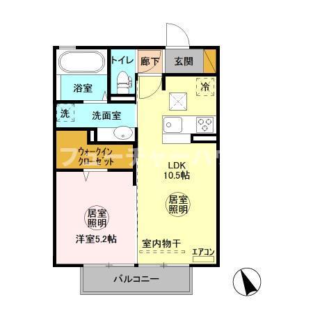 Ｄ－ｒｏｏｍ赤塚　Ａの間取り