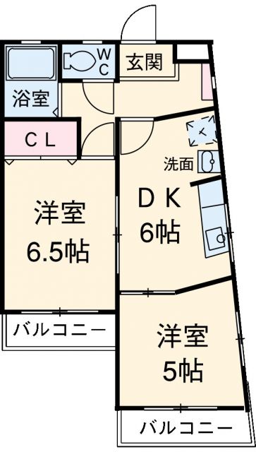 名古屋市熱田区沢上のマンションの間取り