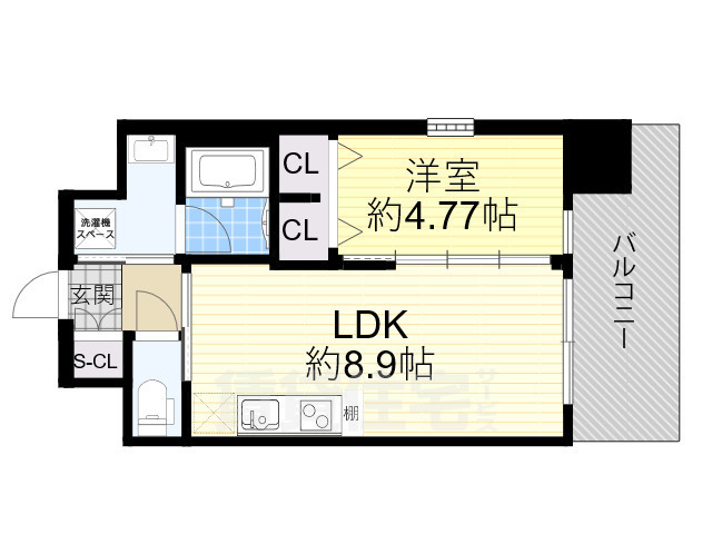 東大阪市足代北のマンションの間取り