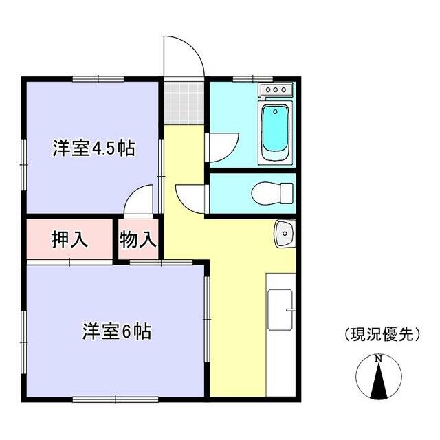 茅ヶ崎市新栄町のアパートの間取り