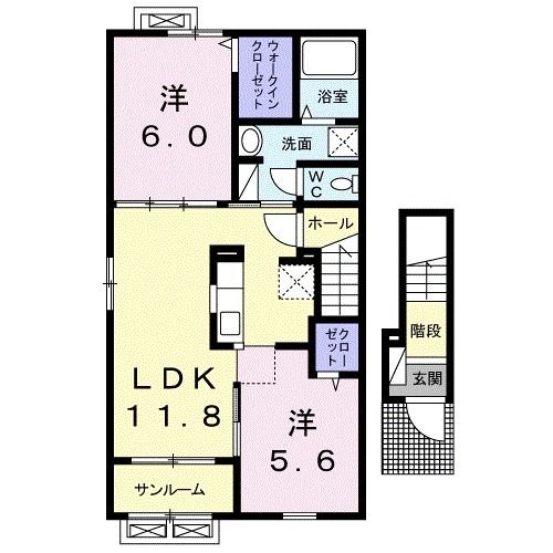 白山市徳丸町のアパートの間取り