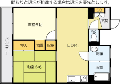 ブルーハイツ三郎丸の間取り